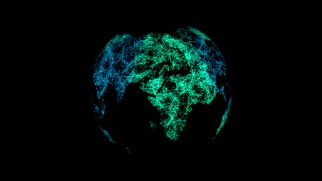 network of connections forming a globe against black background