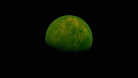 cadera verde giratoria 34588 gráfico de 3 planetas en el espacio ultraterrestre grabado en modo manual sin inicios en el fondo