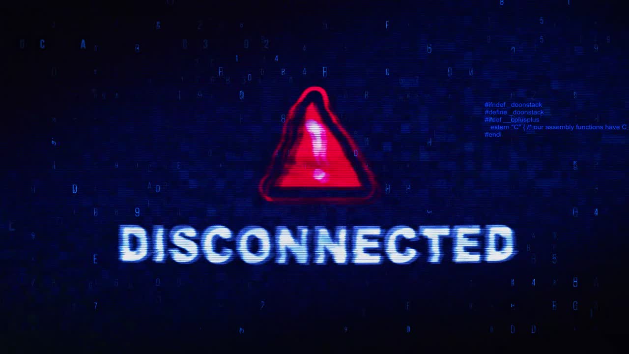 Disconnected Screen with Warning Sign