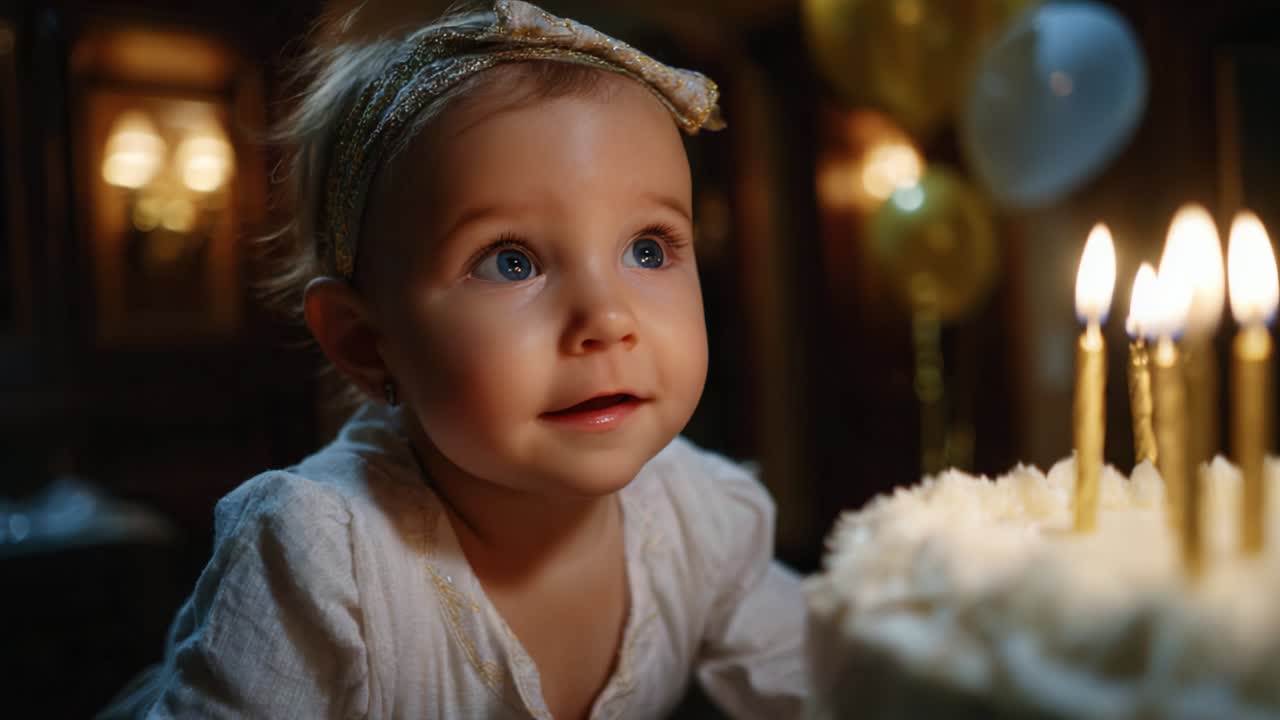 A Young Child Celebrating a Special Occasion with a Cake Featuring Candles, Capturing the Joyful Anticipation and Curiosity of Childhood in a Warm and Inviting Atmosphere