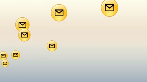 Animación-De-Iconos-De-Mensajes-Flotando-Sobre-Un-Fondo-Gris-Degradado