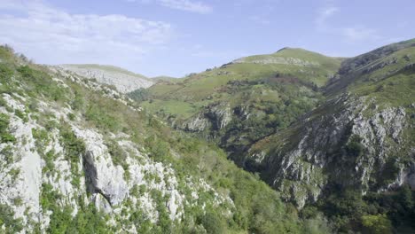 aerial view of mountains located in miera, a small village en the north of spain. 4k drone video.