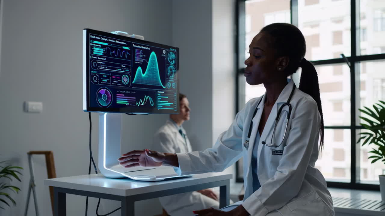 Doctor using advanced medical technology to monitor patient's health