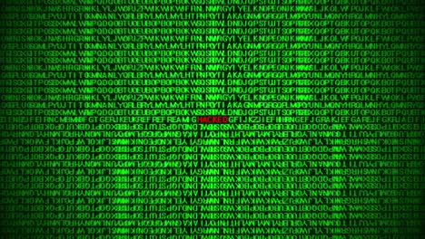 data code animation showing danger message by hacking