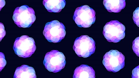 glowing purple and blue dot pattern on black background