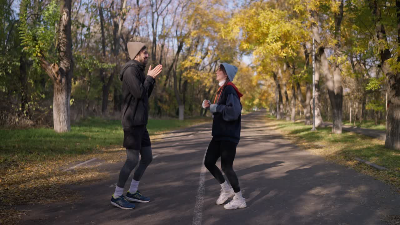 Couple Dancing in Autumn Park