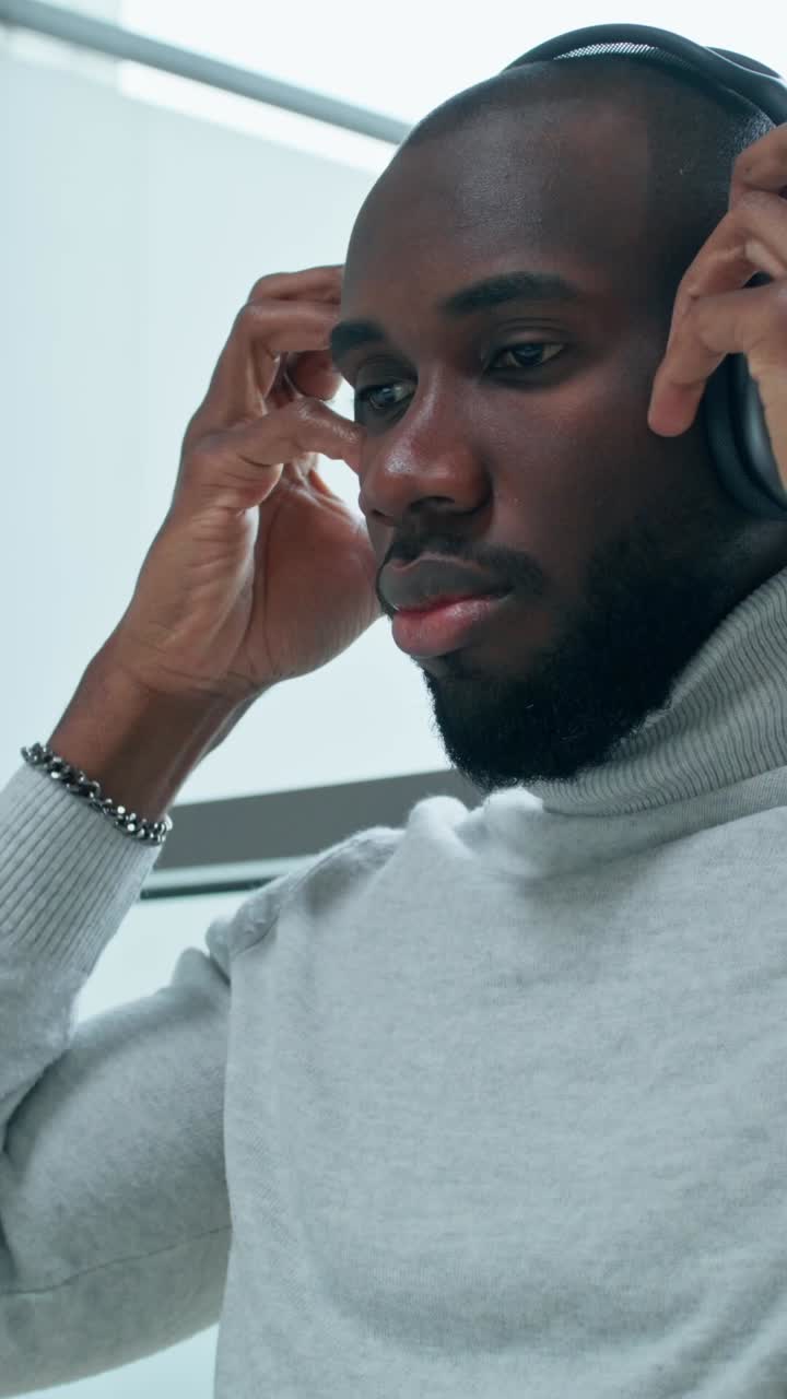 Man Working or Listening to Music