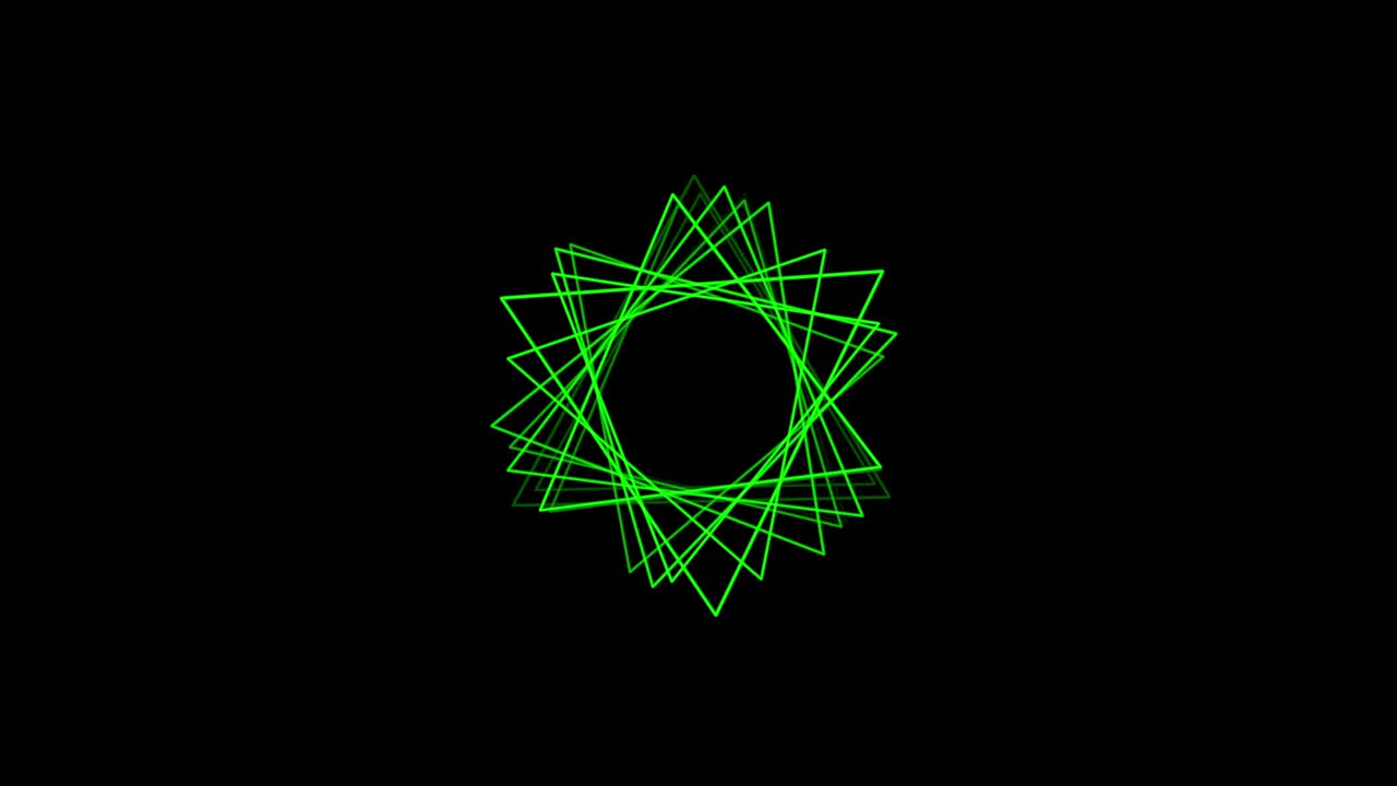 움직이는 삼각형 선으로 검은 바탕