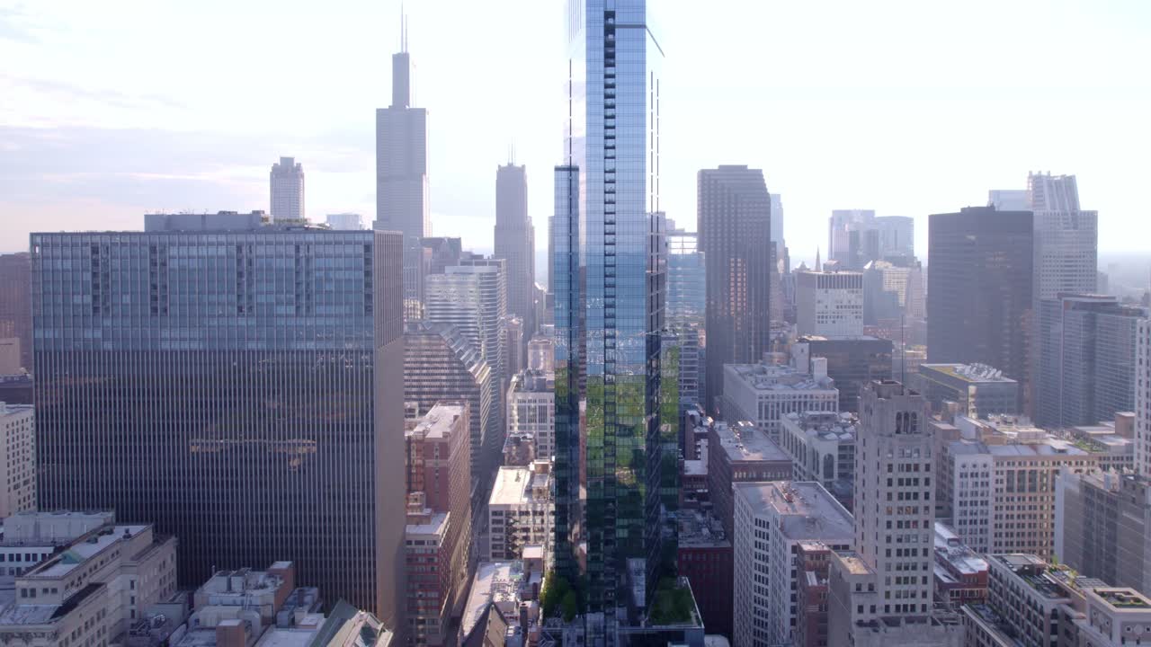 Capture the beauty of Chicago's skyline at different times of the day with stunning drone shots.
