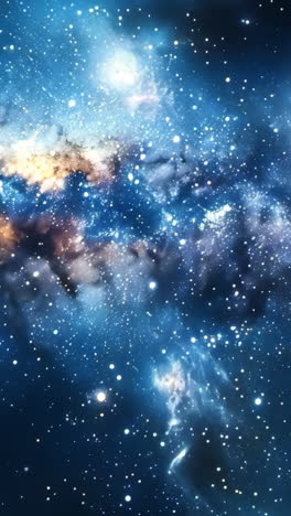 a blue sky with a large cloud in the middle. the sky is filled with stars and the cloud is white