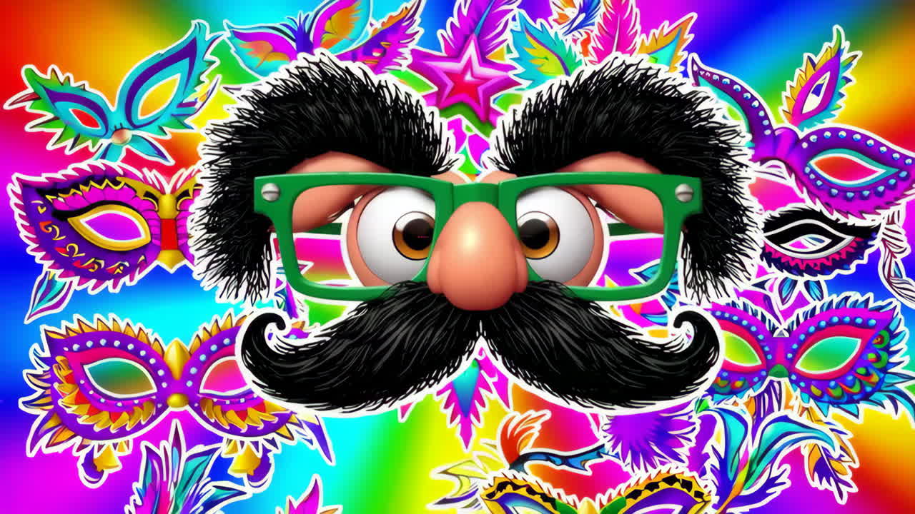 Funny Disguise Glasses and Colorful Carnival Masks