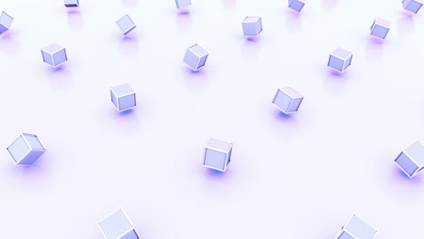 abstracto geométrico pastel 3d cubos giratorios en animación de fondo blanco. 4k imágenes de bucle sin costuras.