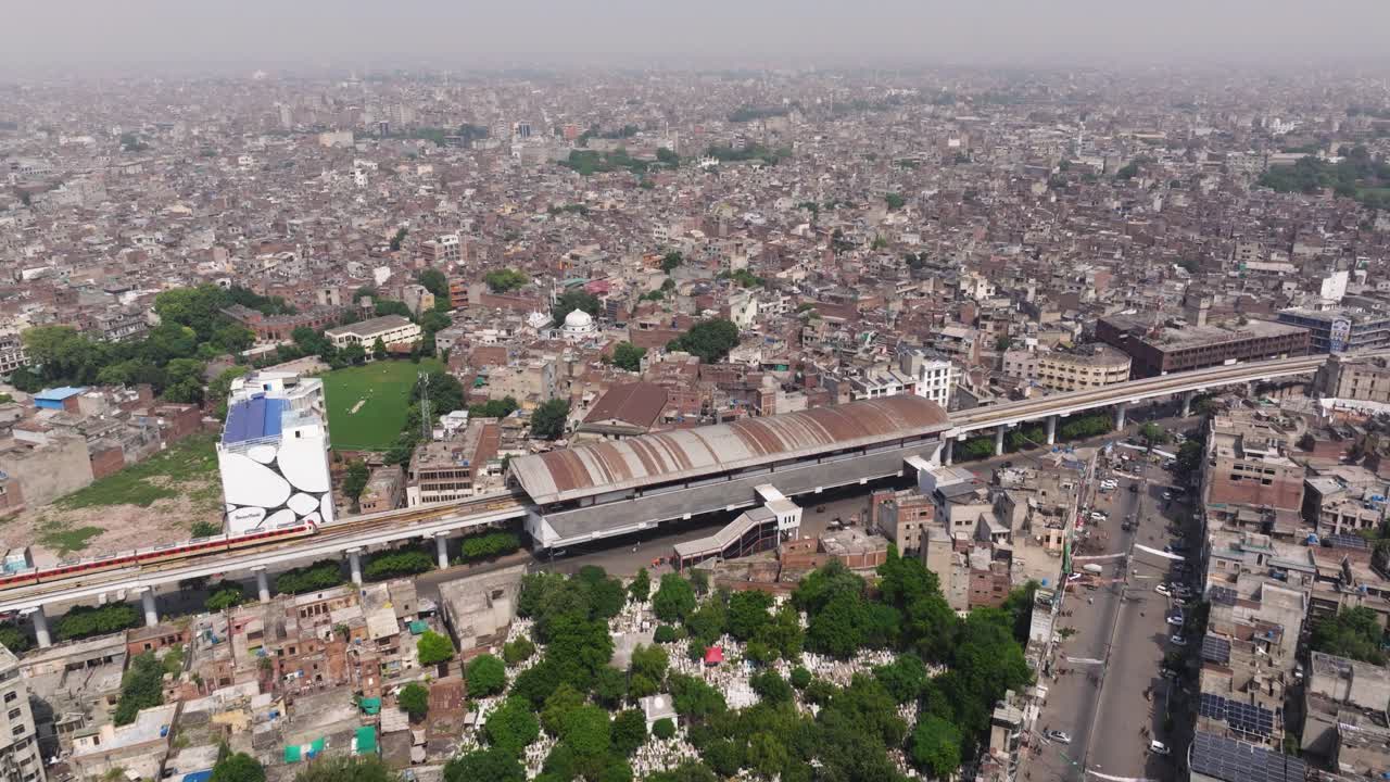 Aerial View of Lahore, Pakistan - Densely Populated Cityscape. Downtown