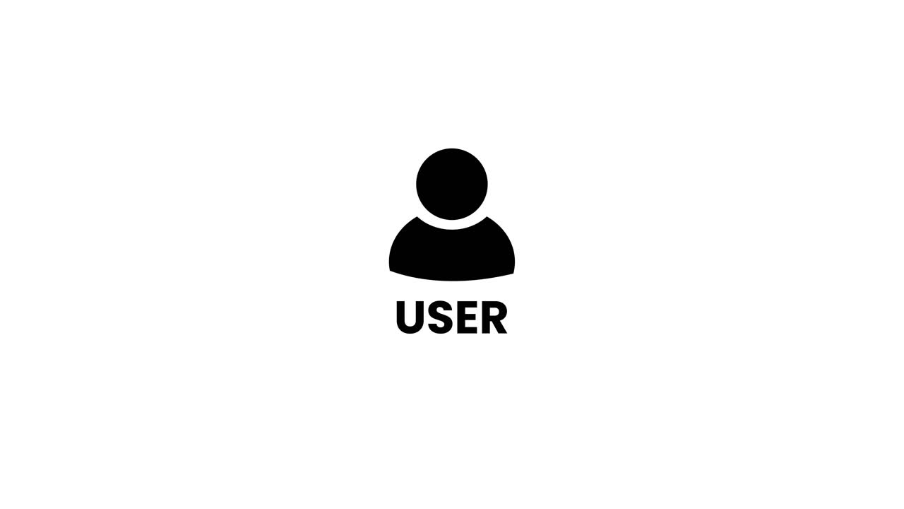Animated User Icon with Text on White Background