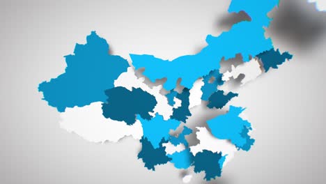 motion graphics animated map of china forming - white