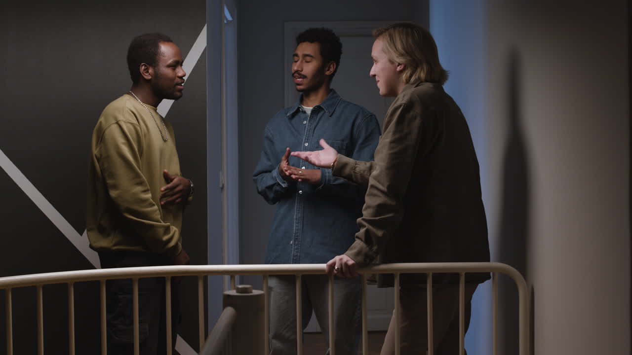 Meeting of friends in an apartment