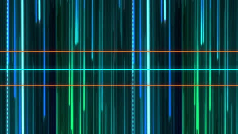 vertical neon lines and orange horizontal lines, digital animation background