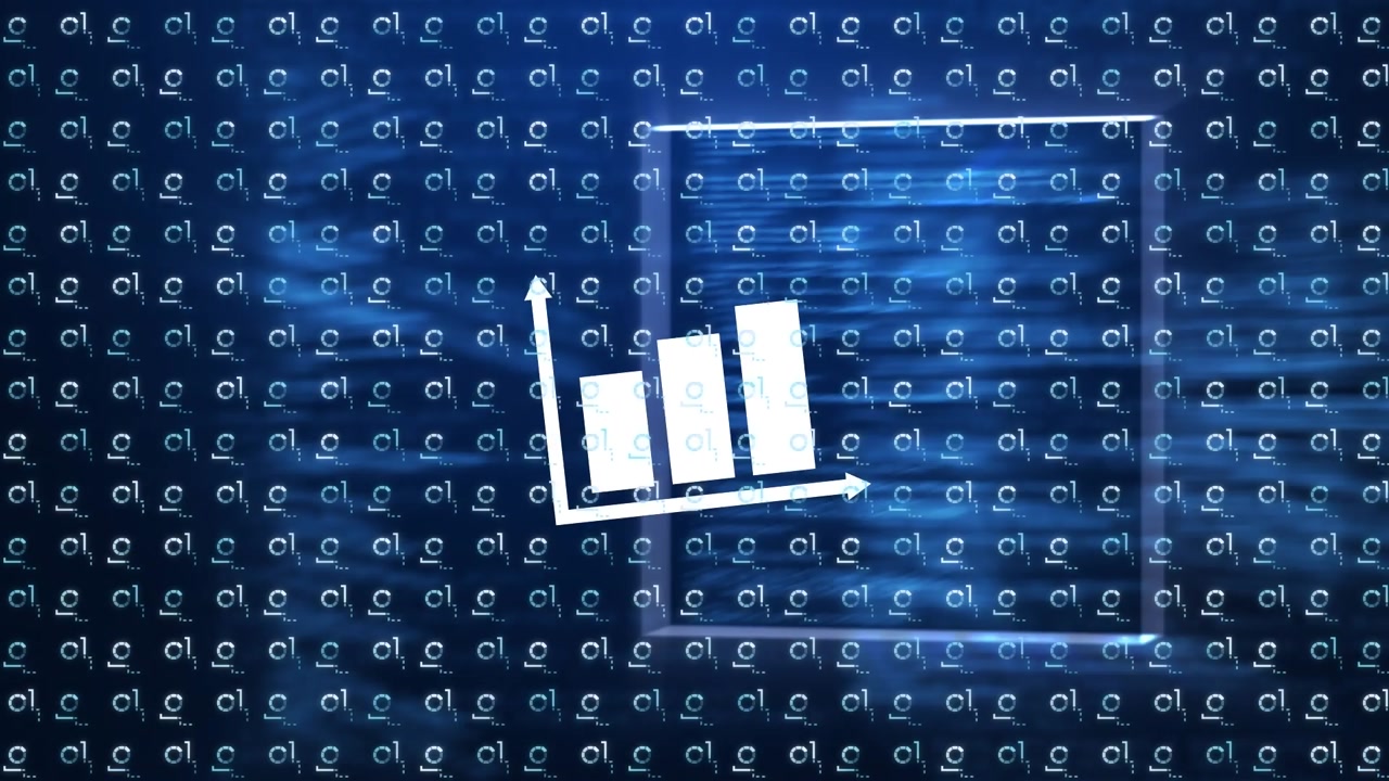 Animation of repetitive progress icons with computer coding and graphs