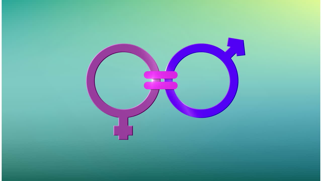 Animation of cisgender symbol against green gradient background