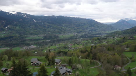 Drone-shot-of-the-mountains-of-Chamonix-in-France