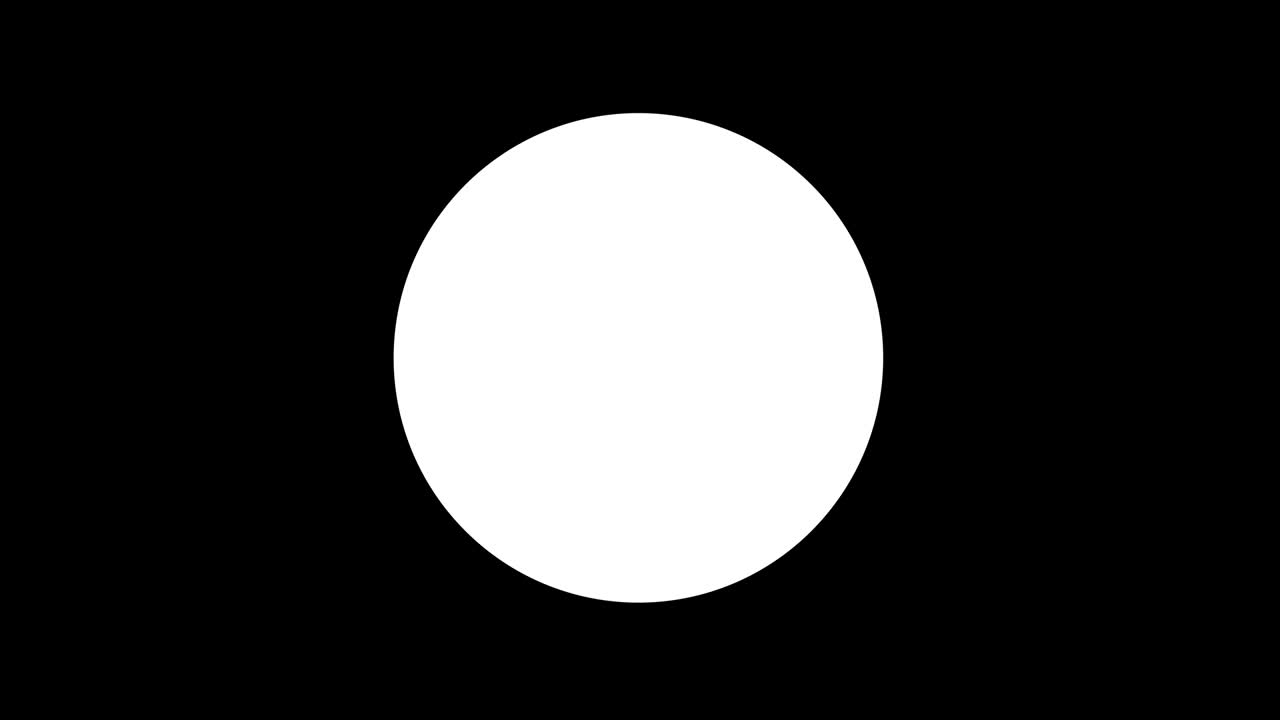 círculo blanco de 4k moviéndose hacia el fondo central. copyspace y fondo de idea de concepto gráfico de movimiento.