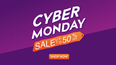 an animation of a abstract cyber monday sales background