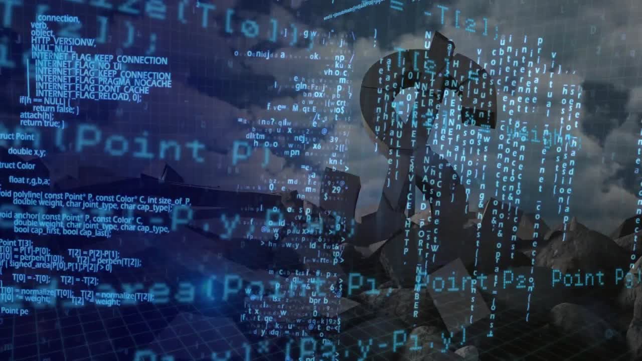 procesamiento de datos contra el símbolo del dólar y el cielo en el fondo