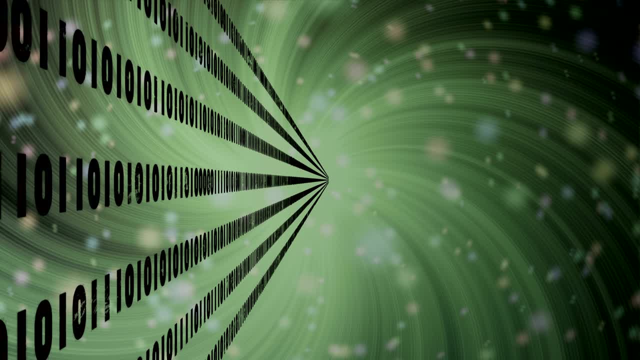 animación abstracta con dígitos binarios en ejecución.