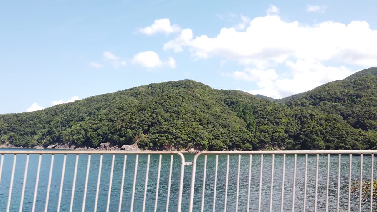 Island seascape driving POV, visualizer background, Fukui - Japanese prefecture