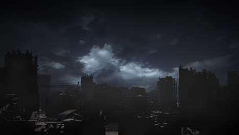 post-apocalyptic night cityscape
