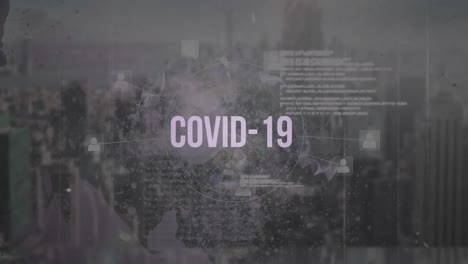 Animation-Von-Covid-19-Text-über-Ein-Netzwerk-Von-Konnektionisten