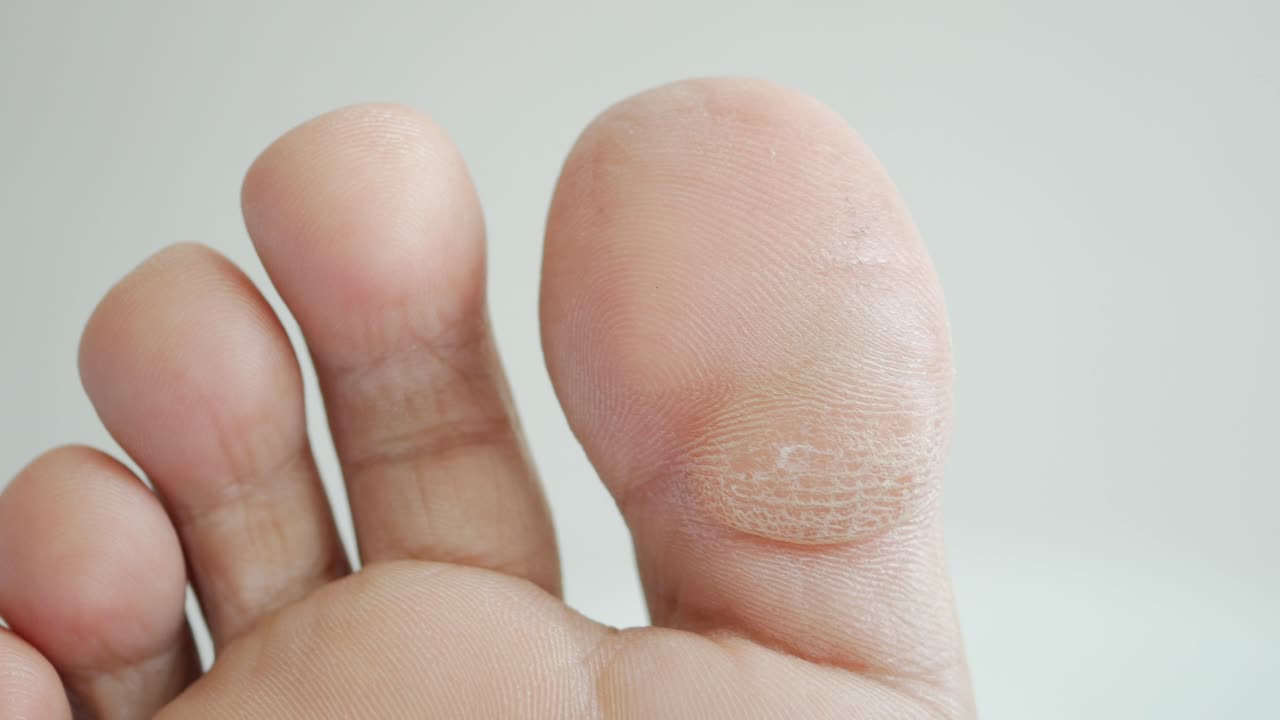 Dita dei piedi secche e screpolate