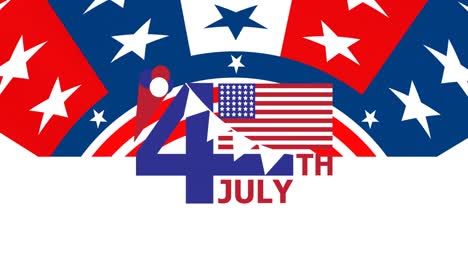 Animation-of-independence-day-text-over-flag-of-american-pattern