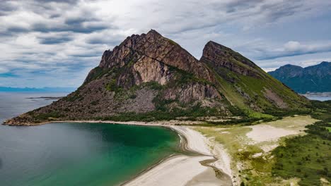 a lovely evening on the bosanden beach on the island of engeloya, northern norway