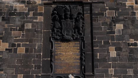 closeup of the old town bridge tower in prague, czech republic