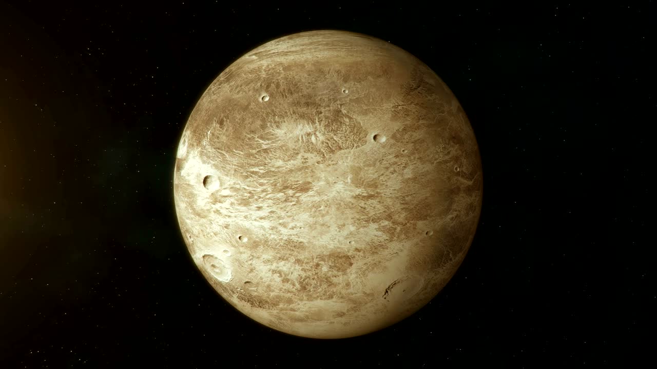planeta realista plutón girando en el espacio profundo.