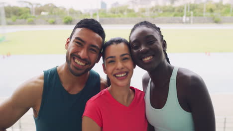 happy young athletes smiling