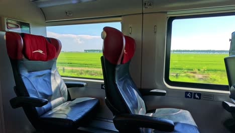 vistas panorámicas desde la ventana de un tren en movimiento