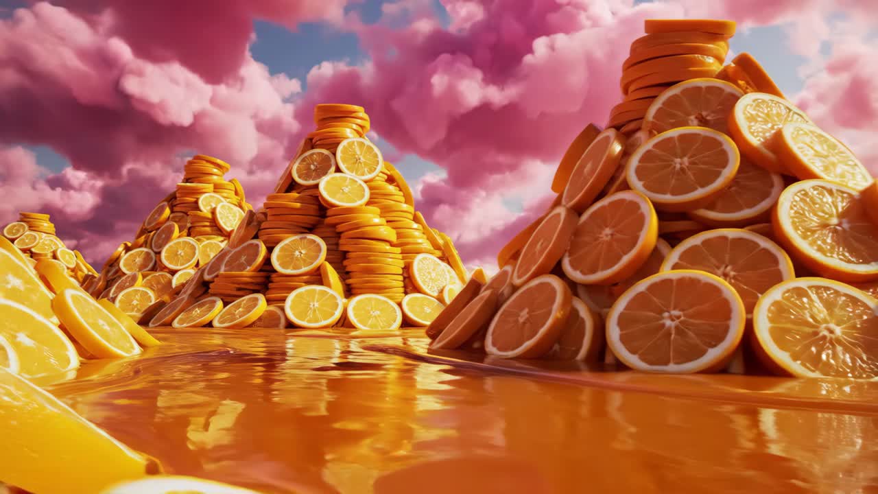 Orange Slice Mountains in Orange Juice Clouds