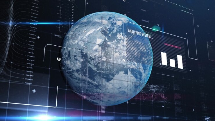 Animation of data processing over globe