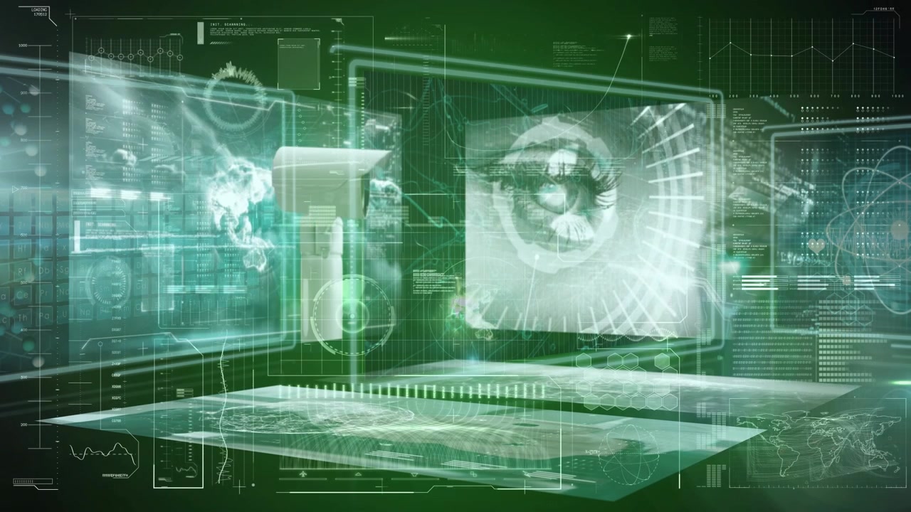 Animation of data processing on screens