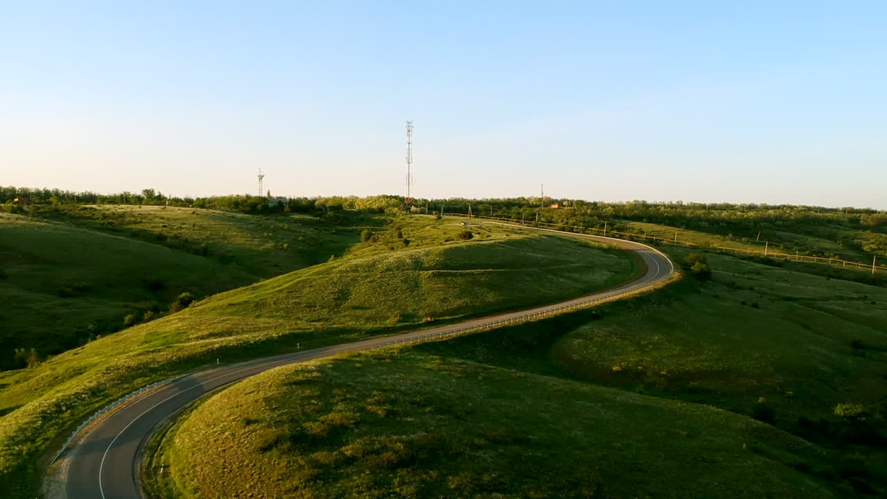 도로의 공중 사진