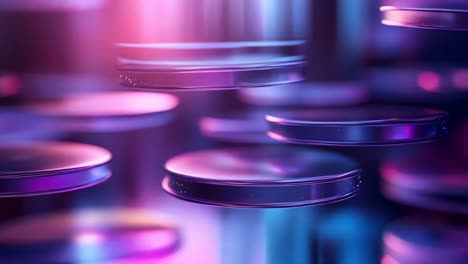 abstract 3d circular shapes with neon colors
