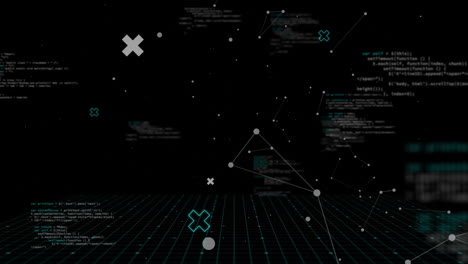animation of network connections with data processing over universe