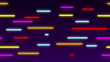 Animation-of-multiple-glowing-neon-multi-coloured-lines-moving-on-seamless-loop