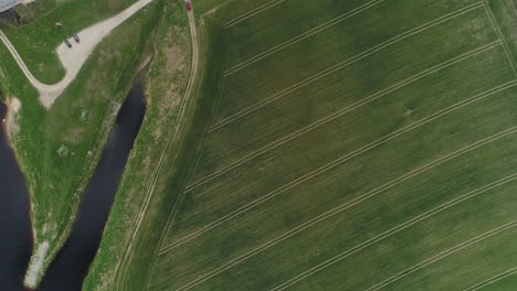 High-altitude-aerial-view-of-crops-growing-on-a-huge-farm