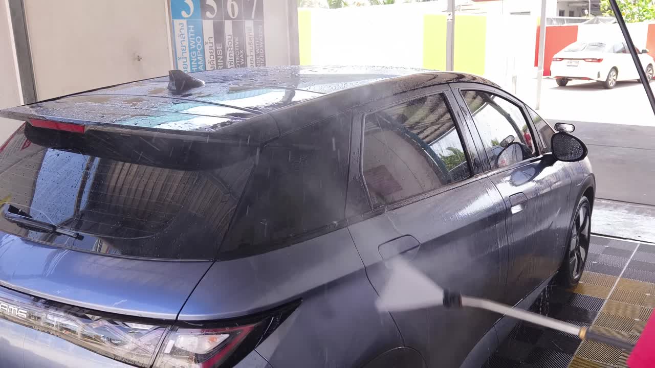 lavado de coches en curso