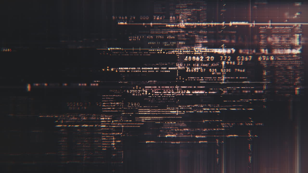 matriz de datos de flujo de desenfoque abstracto futurista, telemetría y visualización de números cifrados con simulación de partículas para la visualización frontal en el fondo del bucle del entorno del ciberespacio