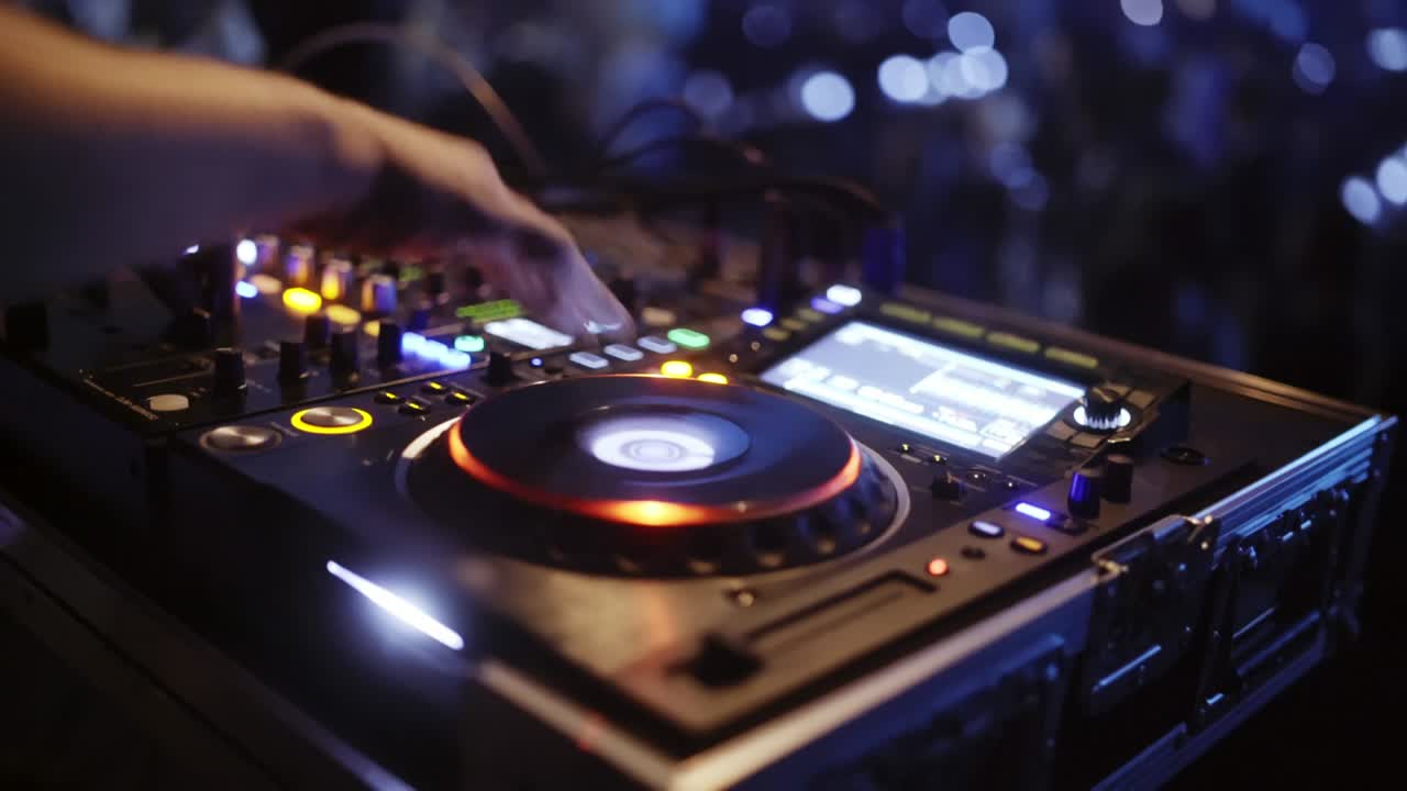 dj en las cubiertas de la fiesta