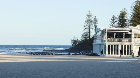 static view of a building by the beach